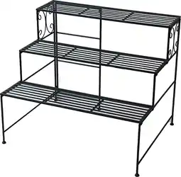 Intratuin Mega Collections plantenstandaard Luto zwart 78 x 61 x 66 cm aanbieding