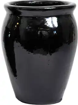 Intratuin Mega Collections bloempot Delta zwart D 38 H 50 cm aanbieding