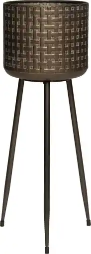 Intratuin Intratuin bloempot op voet bruin D 28 H 80 cm aanbieding