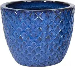 Intratuin Mega Collections bloempot Egg Ananas blauw D 38 H 30 cm aanbieding