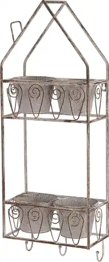 Intratuin Intratuin muur bloempotten rek Chaikel grijs 28 x 15 x 76 cm aanbieding