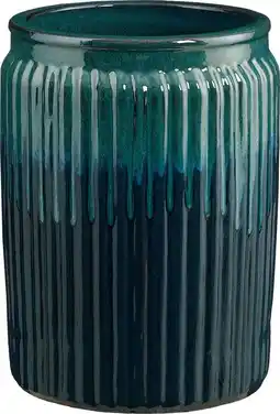 Intratuin Mica Decorations bloempot Lugano blauw D 39,5 H 55 cm aanbieding