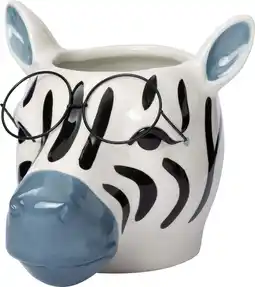 Intratuin Intratuin bloempot Zebra met bril multi 15,8 x 13,3 x 12,5 cm aanbieding