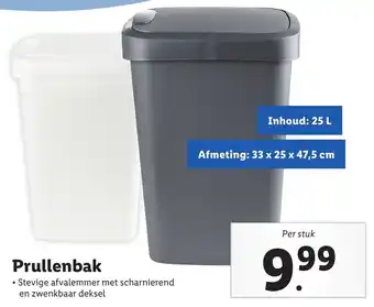 Lidl Prullenbak 25L aanbieding