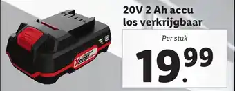 Lidl 20V 2 Ah accu los verkrijgbaar aanbieding