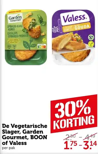 Coop De Vegetarische Slager, Garden Gourmet, BOON of Valess aanbieding