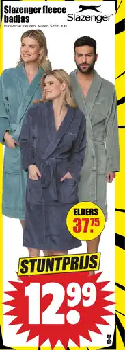 Dirk Slazenger fleece badjas aanbieding