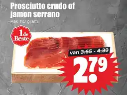 Dirk Prosciutto crudo of jamon serrano aanbieding