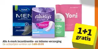 Albert Heijn Alle A-merk incontinentie en intieme verzorging aanbieding