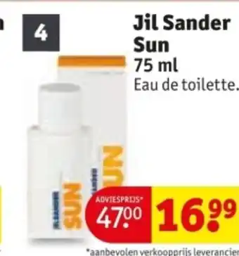 Kruidvat Jil Sander Sun aanbieding