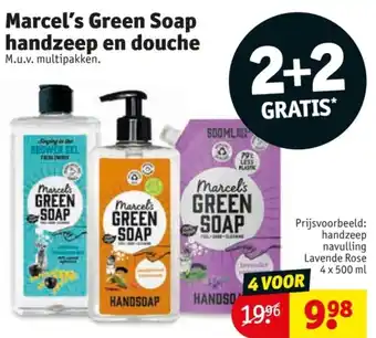 Kruidvat Marcel's green soap handzeep en douche aanbieding