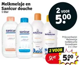 Kruidvat Melkmeisje en sanicur douche aanbieding