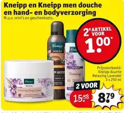 Kruidvat Kneipp en kneipp men douche en hand- en bodyverzorging aanbieding