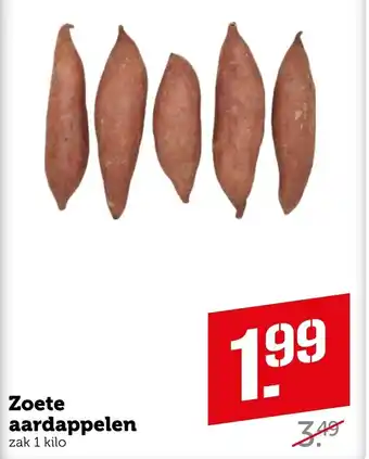Coop Zoete aardappelen 1 kilo aanbieding