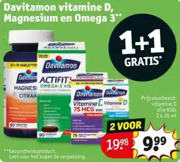 Kruidvat Davitamon vitamine D, Magnesium en Omega aanbieding