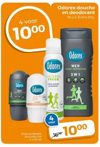Trekpleister Odorex douche en deodorant aanbieding