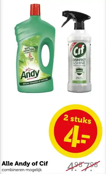 Coop Alle Andy of Cif aanbieding