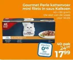 Trekpleister Gourmet Perle kattenvoer mini filets in saus Kalkoen aanbieding