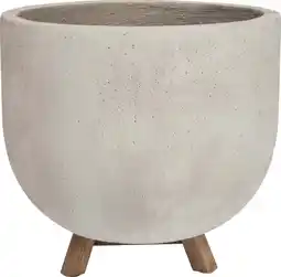 Intratuin Intratuin bloempot op voet Bob grijs D 38 H 35 cm aanbieding