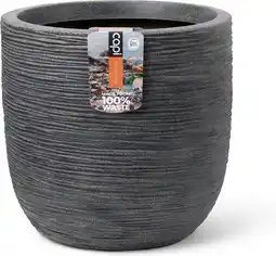 Intratuin Capi Europe bloempot Waste Rib antraciet D 35 H 34 cm aanbieding