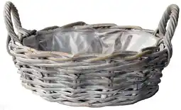 Intratuin Van der Leeden mand rotan D 35 H 15 cm whitewash aanbieding