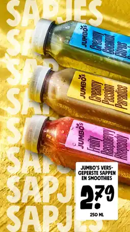 Jumbo Jumbo's vers geperste sappen en smoothies aanbieding