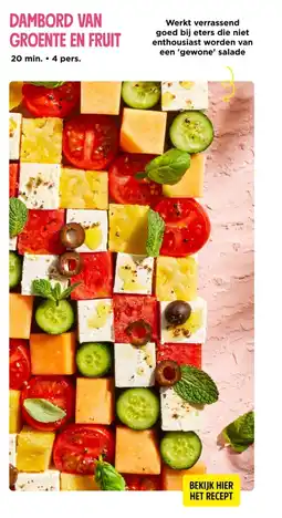 Jumbo Dambord van groente en fruit aanbieding