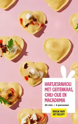 Jumbo Hotjesravioli met geitenkaas, chilolie en macadamia aanbieding