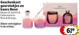 Kruidvat Geschenkset geurstokjes en kaars Neon aanbieding