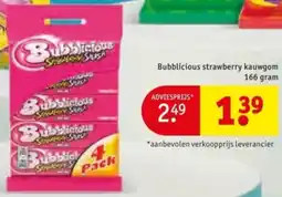 Kruidvat Bubblicious strawberry kauwgom aanbieding