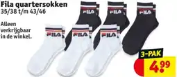 Kruidvat Fila quartersokken aanbieding