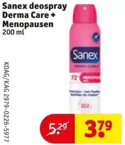 Kruidvat Sanex deospray Derma Care + Menopausen aanbieding