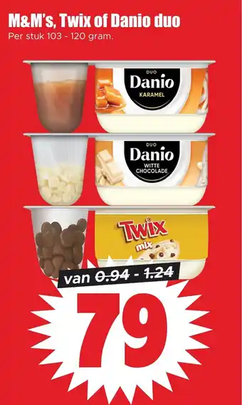 Dirk M&M's, Twix of Danio duo aanbieding