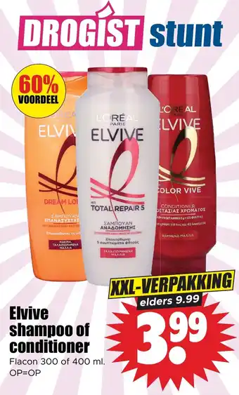 Dirk Elvive shampoo of conditioner aanbieding