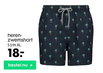 HEMA Herenzwemshort Blauw aanbieding