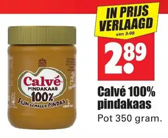 Dirk Calve 100% pindakaas 350g aanbieding