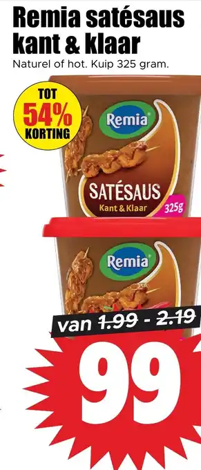 Dirk Remia satésaus kant & klaar aanbieding