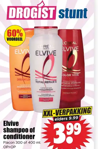 Dirk Elvive shampoo of conditioner aanbieding