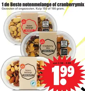 Dirk 1 de Beste notenmelange of cranberrymix 190g aanbieding