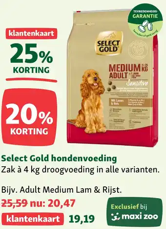 Maxi Zoo Select Gold hondenvoeding aanbieding