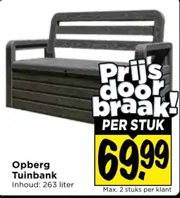 Vomar Voordeelmarkt Opberg Tuinbank aanbieding