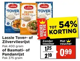 Vomar Voordeelmarkt Lassie Tover- of Zilvervliesrijst of Basmati- of Pandanrijst aanbieding