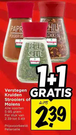 Vomar Voordeelmarkt Verstegen Kruiden Strooiers of Molens aanbieding