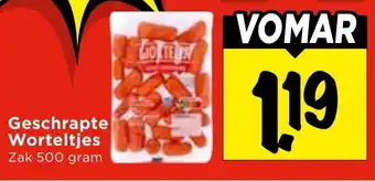Vomar Voordeelmarkt Geschrapte Worteltjes aanbieding