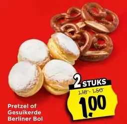 Vomar Voordeelmarkt Pretzel of Gesuikerde Berliner Bol aanbieding