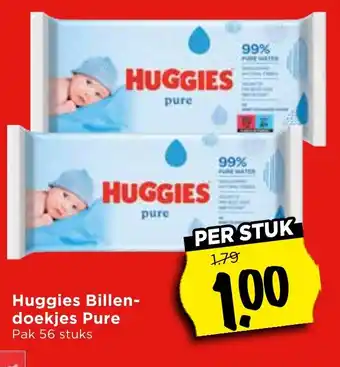 Vomar Voordeelmarkt Huggies Billen- doekjes Pure aanbieding
