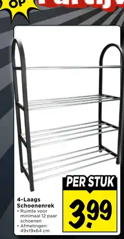 Vomar Voordeelmarkt 4-Laags Schoenenrek aanbieding