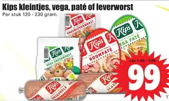 Dirk Kips kleintjes, vega, pate of leverworst aanbieding