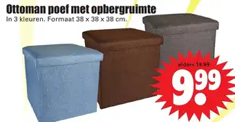 Dirk Ottoman poef met opbergruimte aanbieding