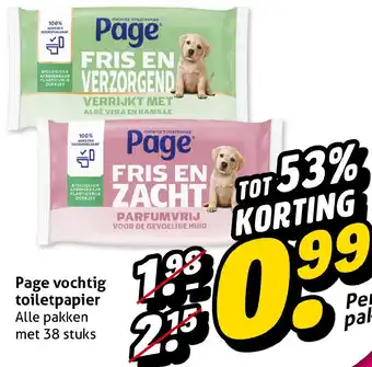 Hoogvliet Page vochtig toiletpapier aanbieding